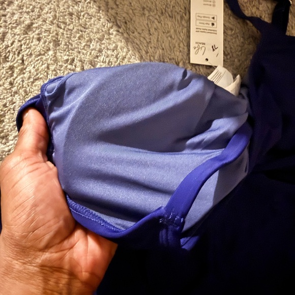 Lee Royal Blue Tankini Top with Built-In Shelf Bra - Picture 3 of 3